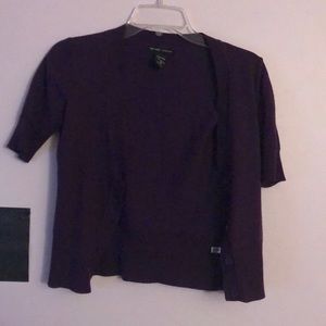 Purple cropped button up cardigan